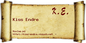 Kiss Endre névjegykártya