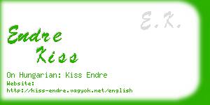 endre kiss business card